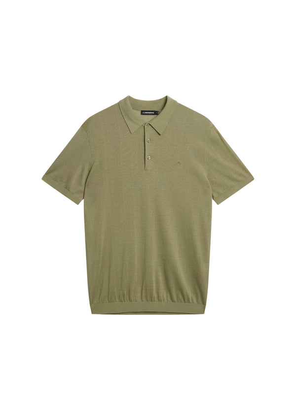 J.lindeberg Ridge Lyocell Silk Polo Oil Green