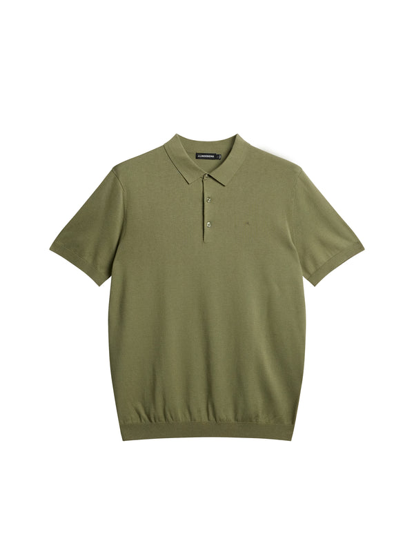 J.lindeberg Ridge Rayon Silk Polo Oil Green