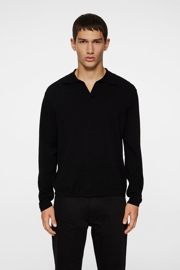 j.lindeberg Rowan LS Polo Black