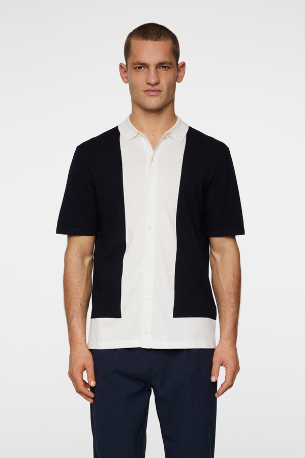 j.lindeberg Rue Knitted Polo Shirt JL Navy