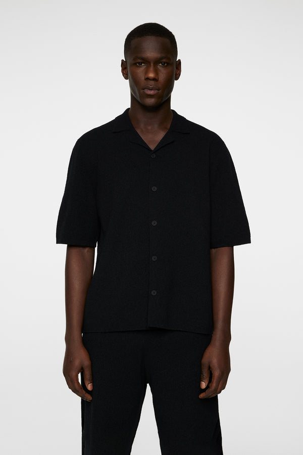 j.lindeberg Sal Knitted Boucle Shirt Black
