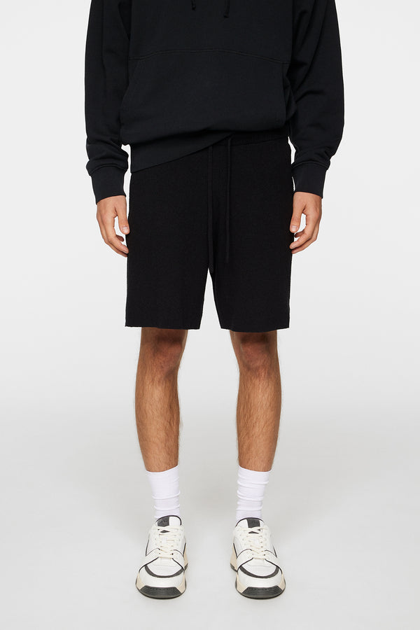 j.lindeberg Simon Knitted Boucle Shorts Black