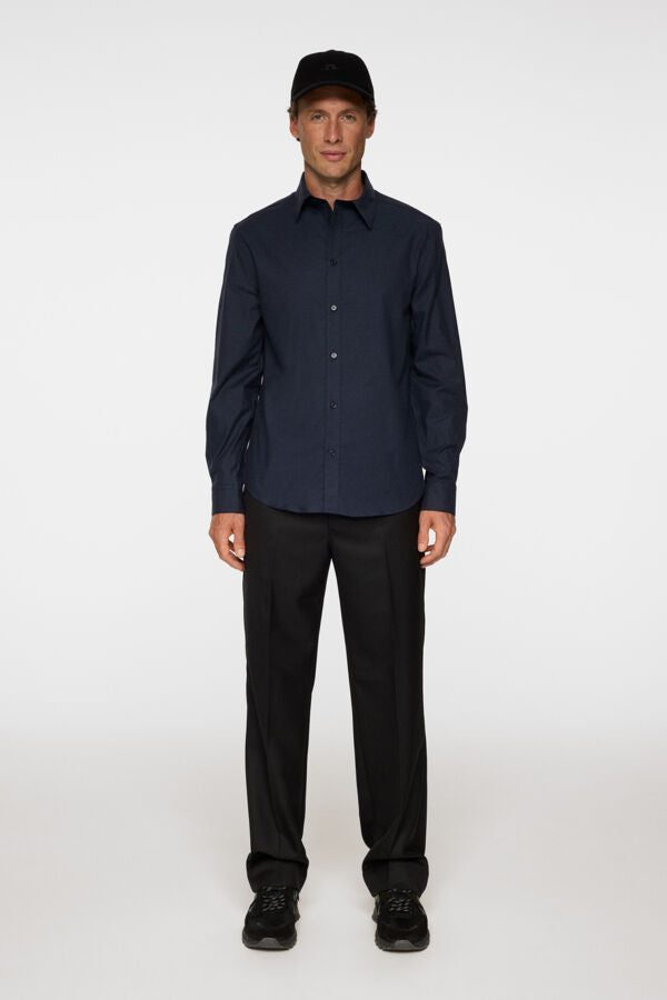 J.lindeberg Slim Light Flannel Shirt JL Navy