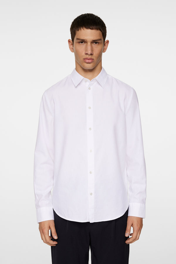 j.lindeberg Slim LS Cotton Tencel Shirt White