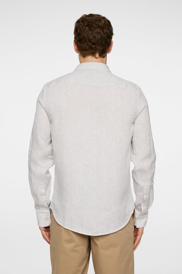 J.lindeberg Slim LS Linen Melange Shirt Moonbeam