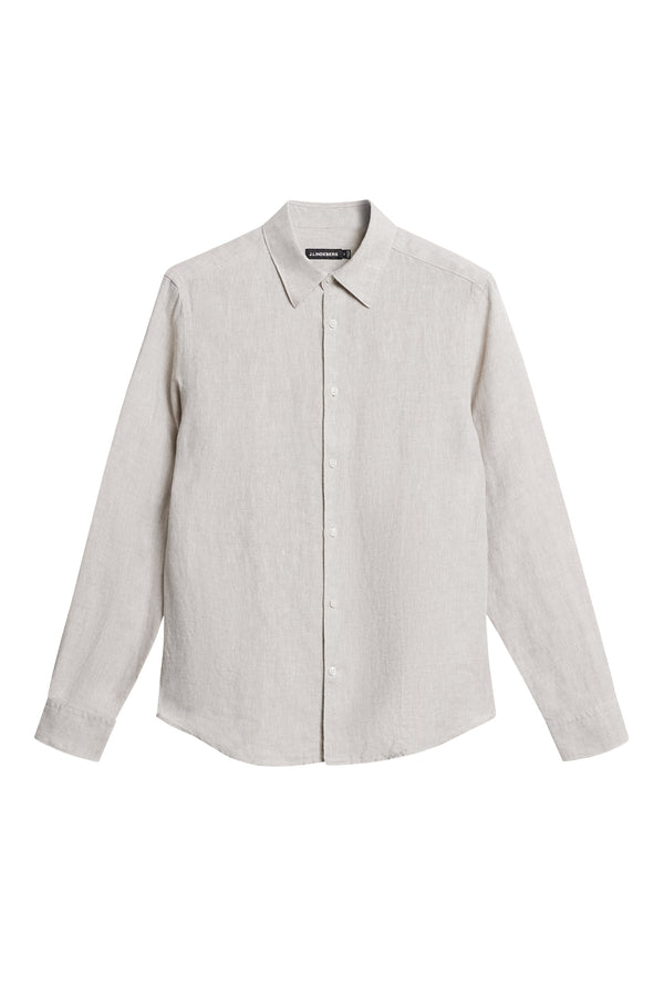 J.lindeberg Slim LS Linen Melange Shirt Moonbeam