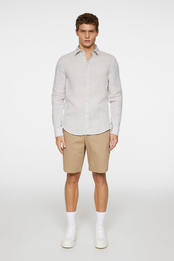 J.lindeberg Slim LS Linen Melange Shirt Moonbeam
