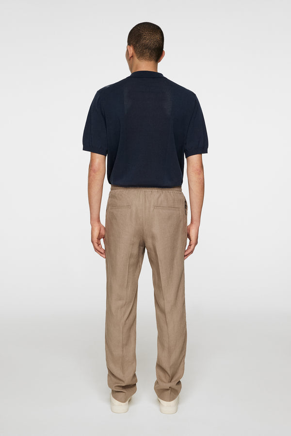 J.lindeberg Soren Drape Linen Pants Sepia Tint