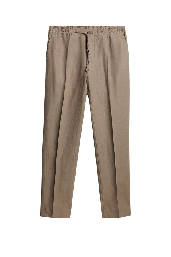 J.lindeberg Soren Drape Linen Pants Sepia Tint