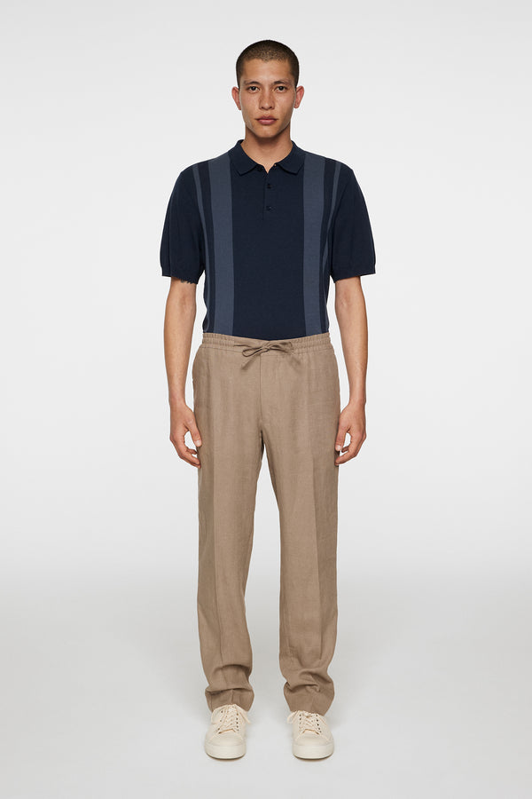 J.lindeberg Soren Drape Linen Pants Sepia Tint