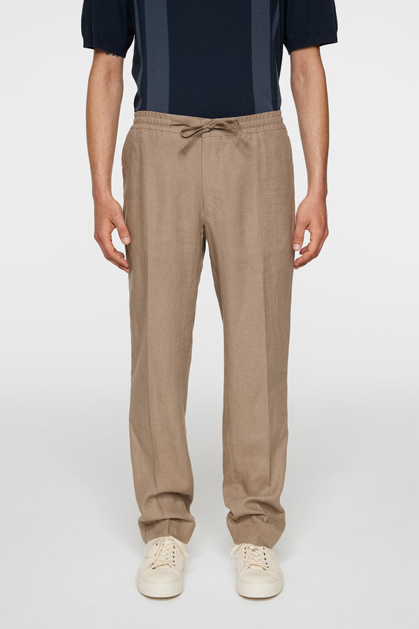 j.lindeberg Soren Drape Linen Pants Sepia Tint