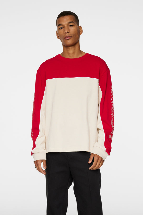 j.lindeberg Stanley Panel Longsleeve Tee Moonbeam