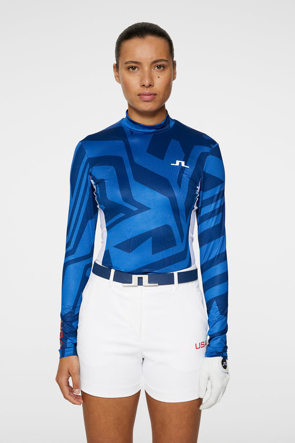 j.lindeberg Sylvie Compression Top US Golf Blue
