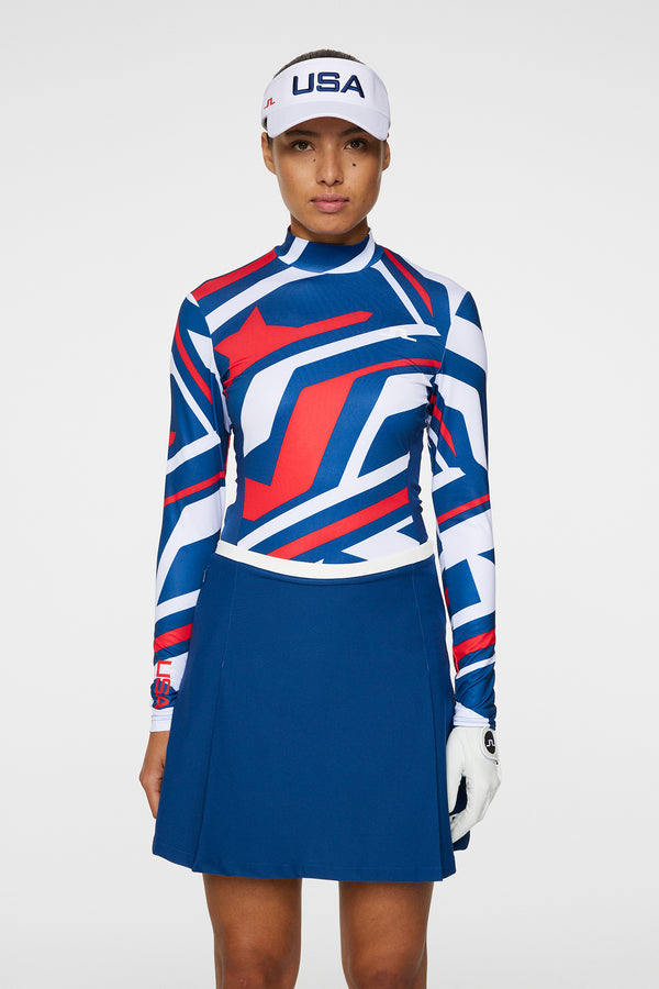 j.lindeberg Sylvie Compression Top US Golf Red