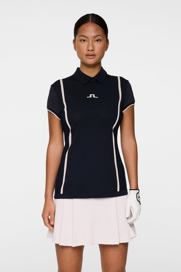 j.lindeberg Theodora Hybrid Knit Shirt JL Navy