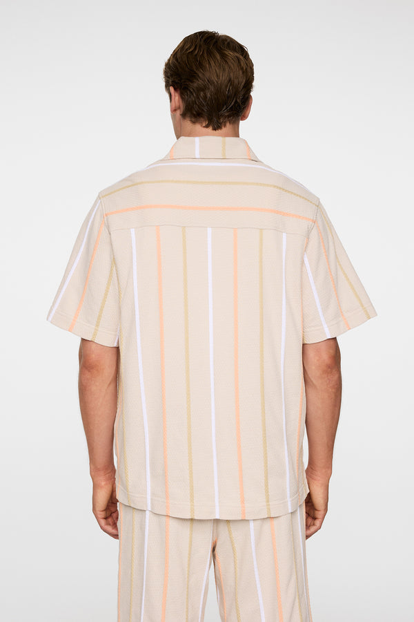 J.lindeberg Theron Stripe Resort Shirt Moonbeam