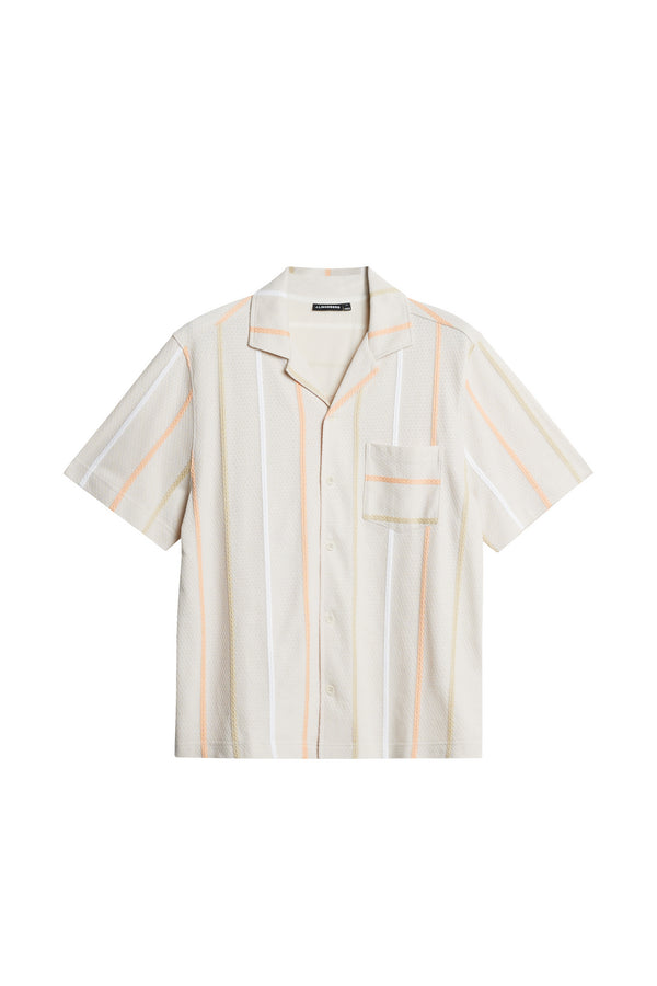 J.lindeberg Theron Stripe Resort Shirt Moonbeam