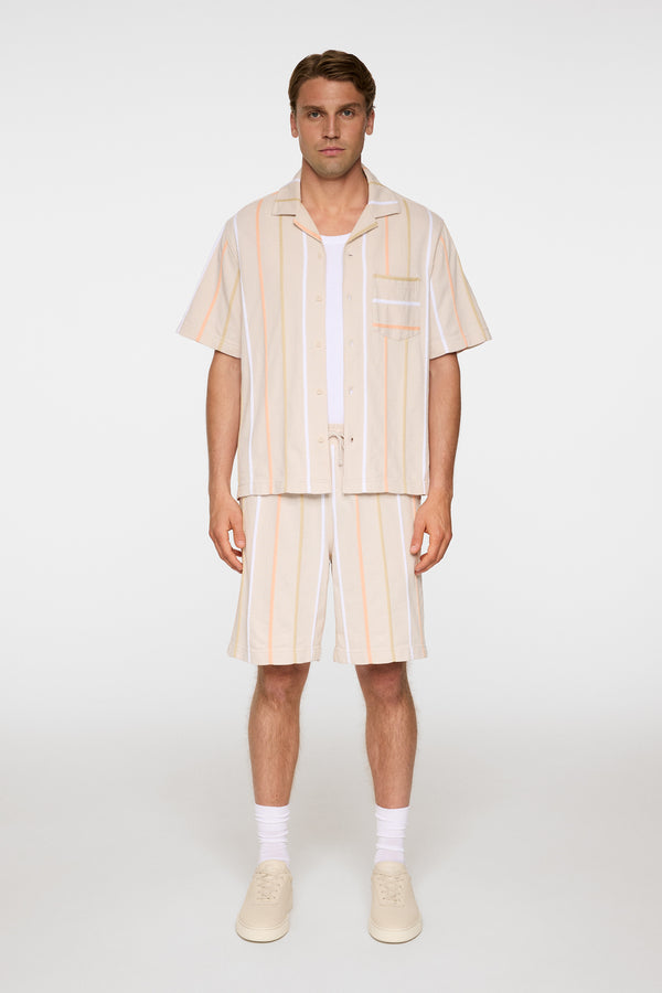J.lindeberg Theron Stripe Resort Shirt Moonbeam