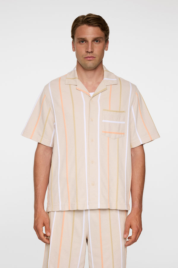 j.lindeberg Theron Stripe Resort Shirt Moonbeam