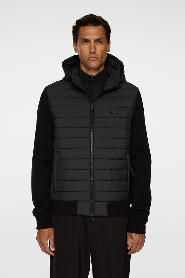 j.lindeberg Thorn Hood Knit Hybrid Jacket Black