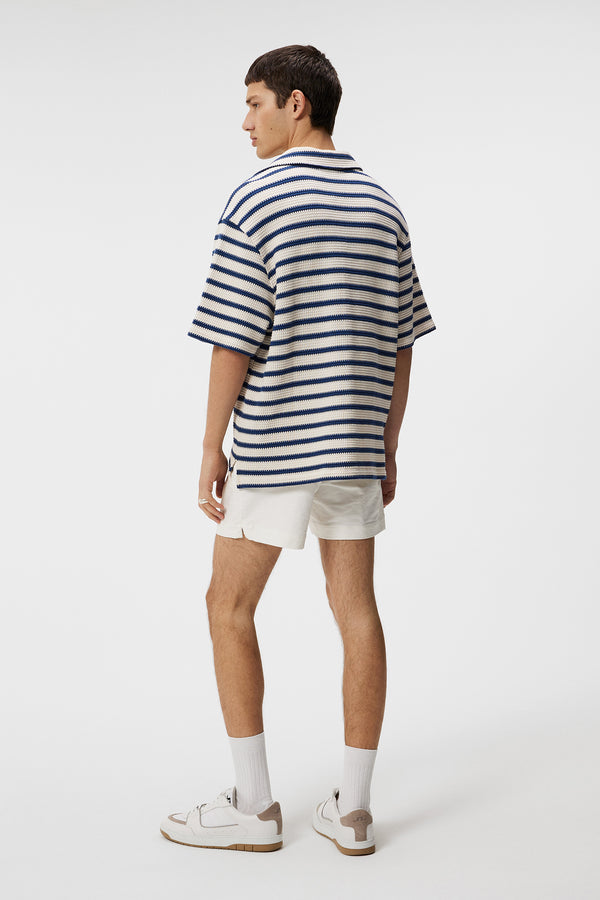 J.lindeberg Tiro Resort Stripe Shirt Estate Blue