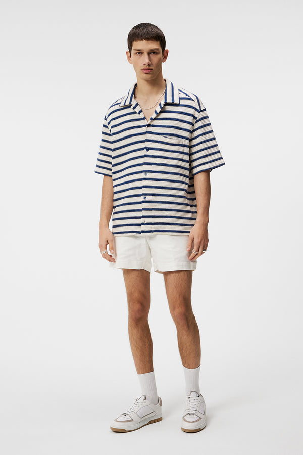 J.lindeberg Tiro Resort Stripe Shirt Estate Blue