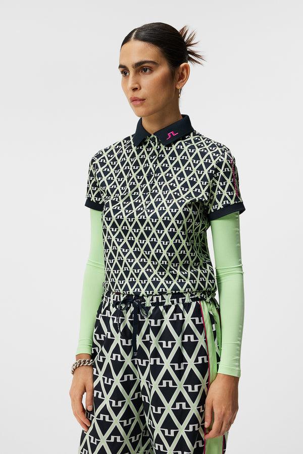 j.lindeberg Tour Tech Print Polo Geo JL Navy