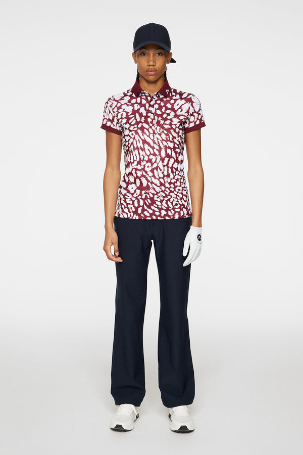 J.lindeberg Tour Tech Print Polo Glitch Leo Lime