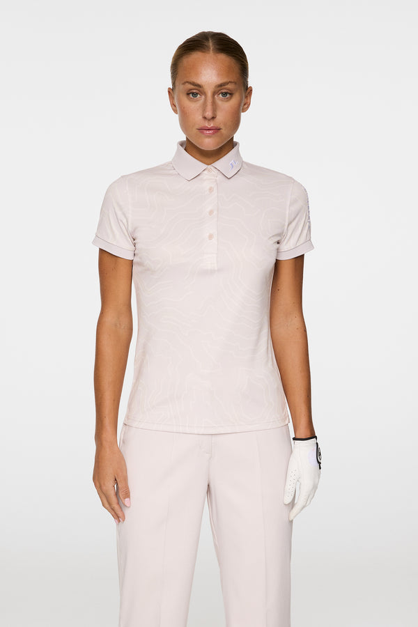 j.lindeberg Tour Tech Print Polo Topo Grey Lilac L