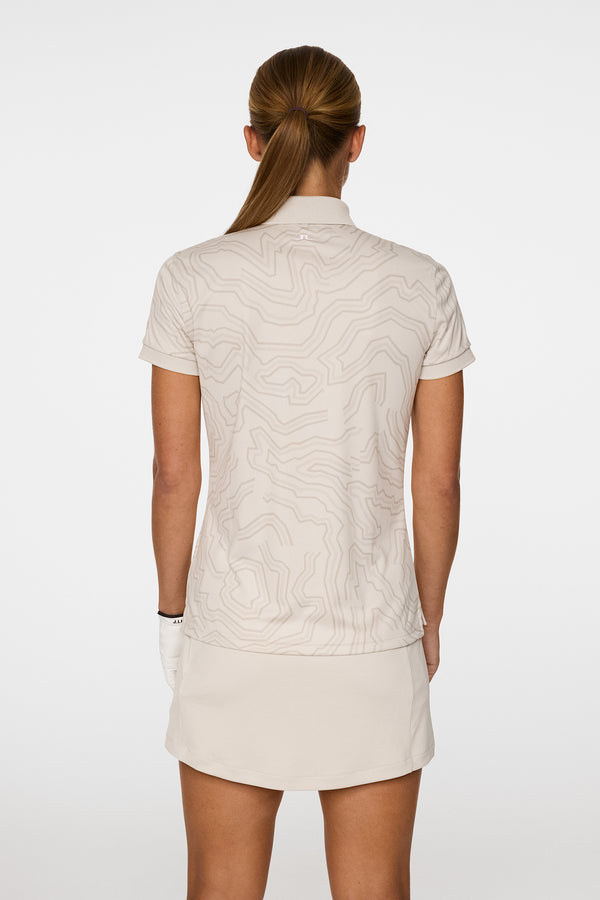 J.lindeberg Tour Tech Print Polo Topo Moonbeam L