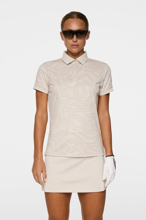 j.lindeberg Tour Tech Print Polo Topo Moonbeam L