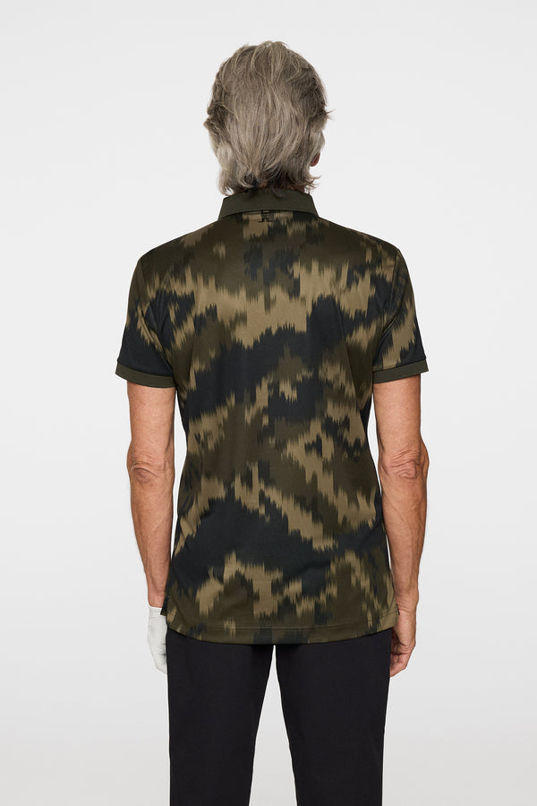 J.lindeberg Tour Tech Print Polo Warp Forest L