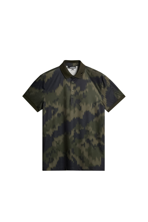 J.lindeberg Tour Tech Print Polo Warp Forest L