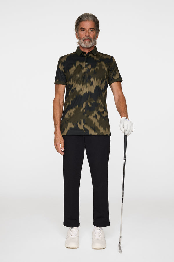 J.lindeberg Tour Tech Print Polo Warp Forest L
