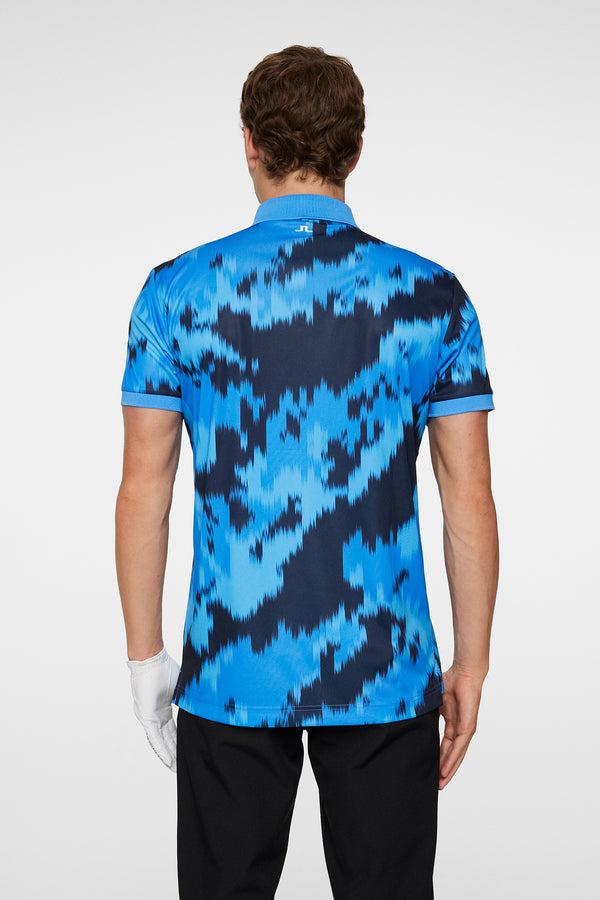 J.lindeberg Tour Tech Print Polo Warp Sonic Blue L