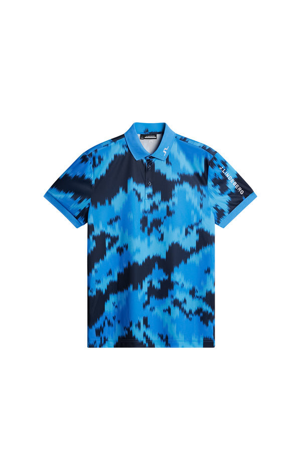 J.lindeberg Tour Tech Print Polo Warp Sonic Blue L