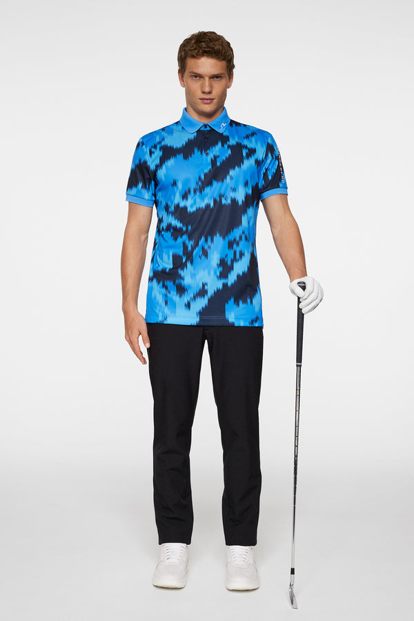 J.lindeberg Tour Tech Print Polo Warp Sonic Blue L