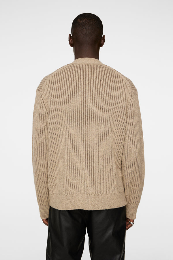 J.lindeberg Twin Plated Knit Cardigan Tiger Brown