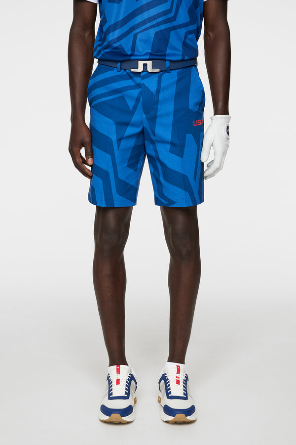 j.lindeberg Vent Shorts Print US Golf Blue