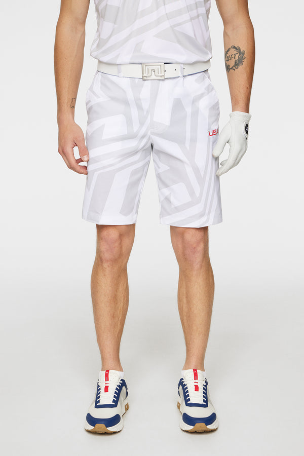 j.lindeberg Vent Shorts Print US Golf White