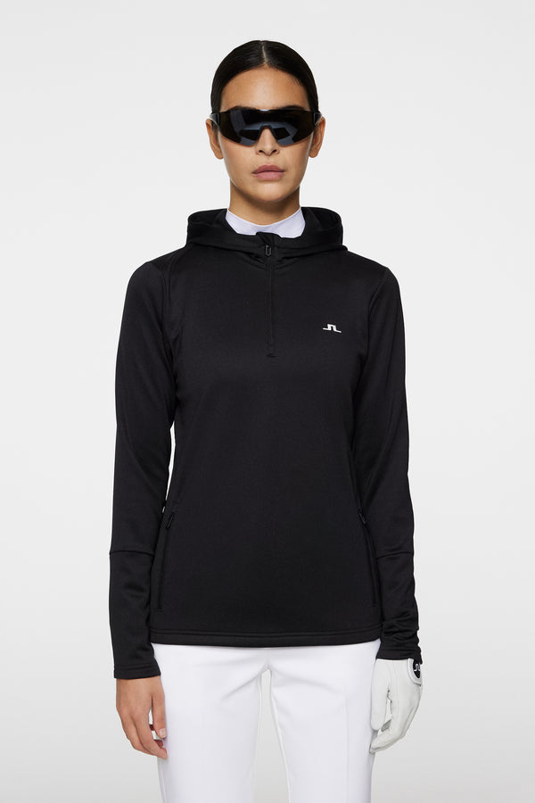 j.lindeberg W Aerial Quarter Zip Hood Black