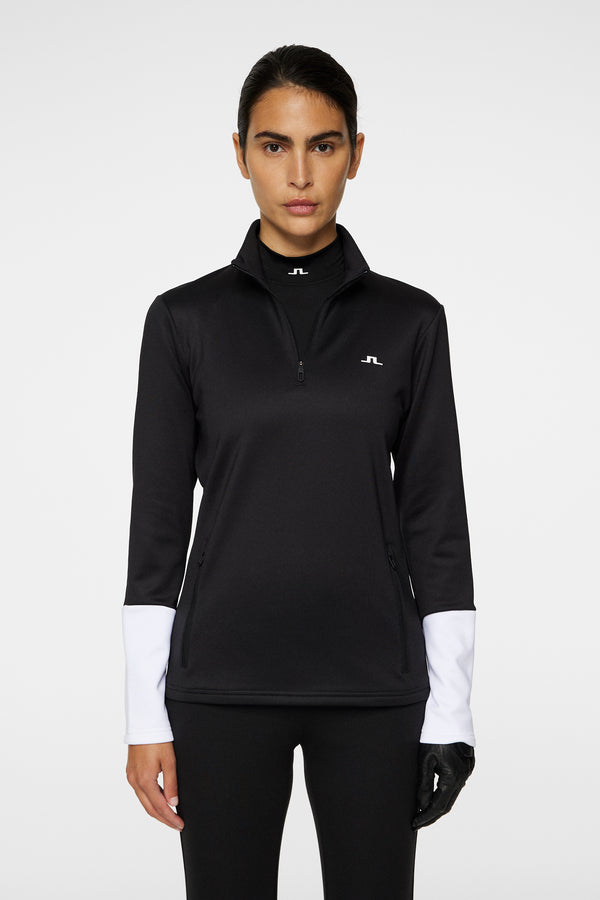 j.lindeberg W Aerial Quarter Zip Mid Layer Black