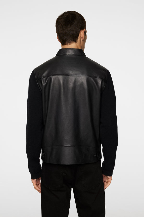 J.lindeberg Wade Leather Hybrid Jacket Black