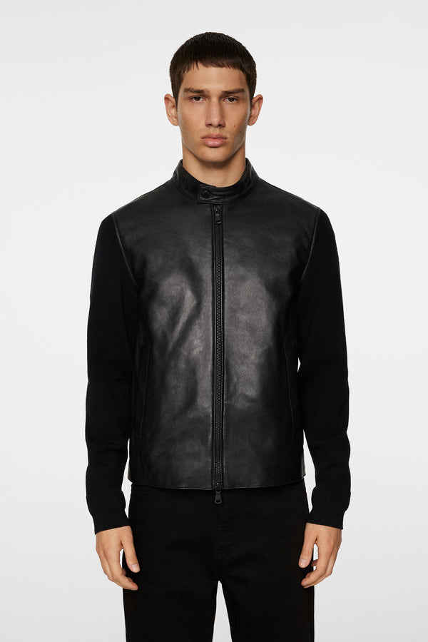 j.lindeberg Wade Leather Hybrid Jacket Black