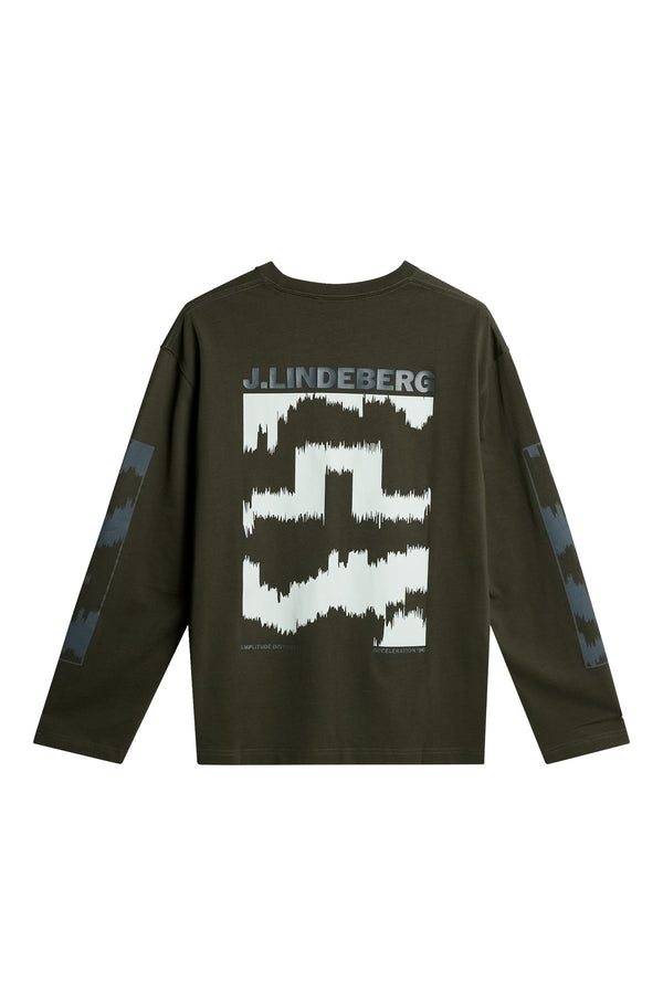 J.lindeberg Walsh LS Print T Shirt Forest Green