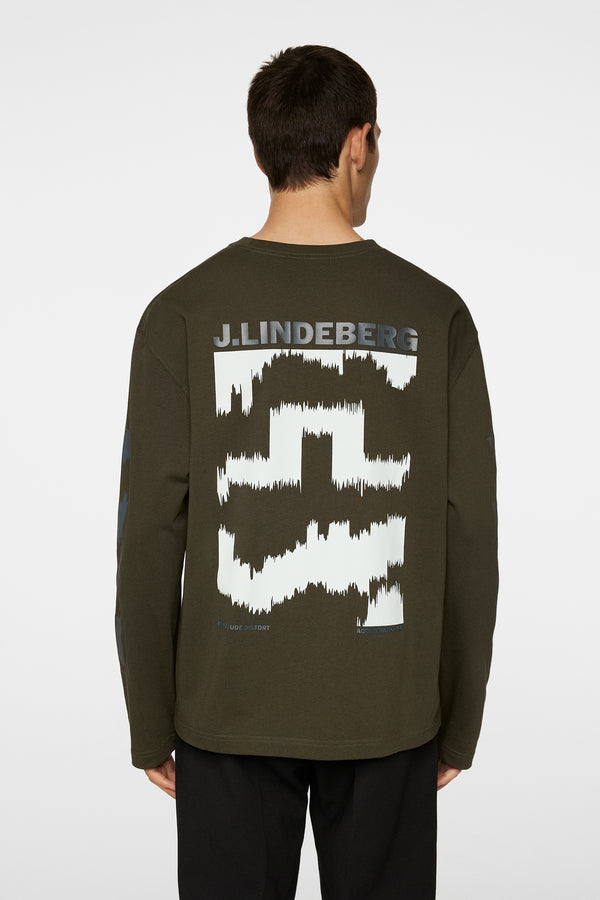 J.lindeberg Walsh LS Print T Shirt Forest Green