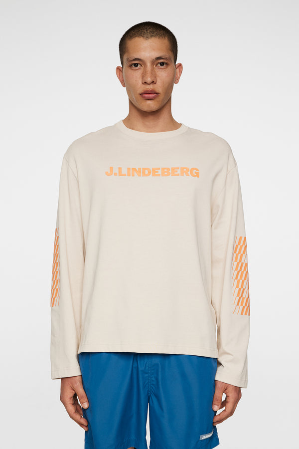 j.lindeberg Walsh LS Print T shirt Moonbeam