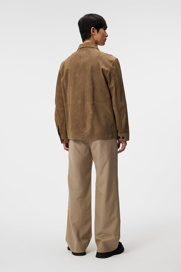 J.lindeberg Walt Suede Overshirt Walnut