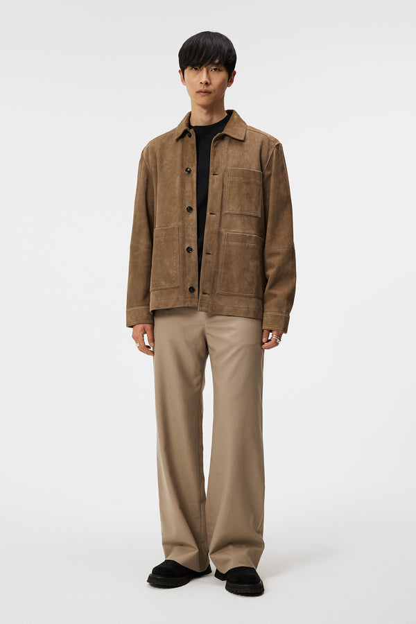 J.lindeberg Walt Suede Overshirt Walnut