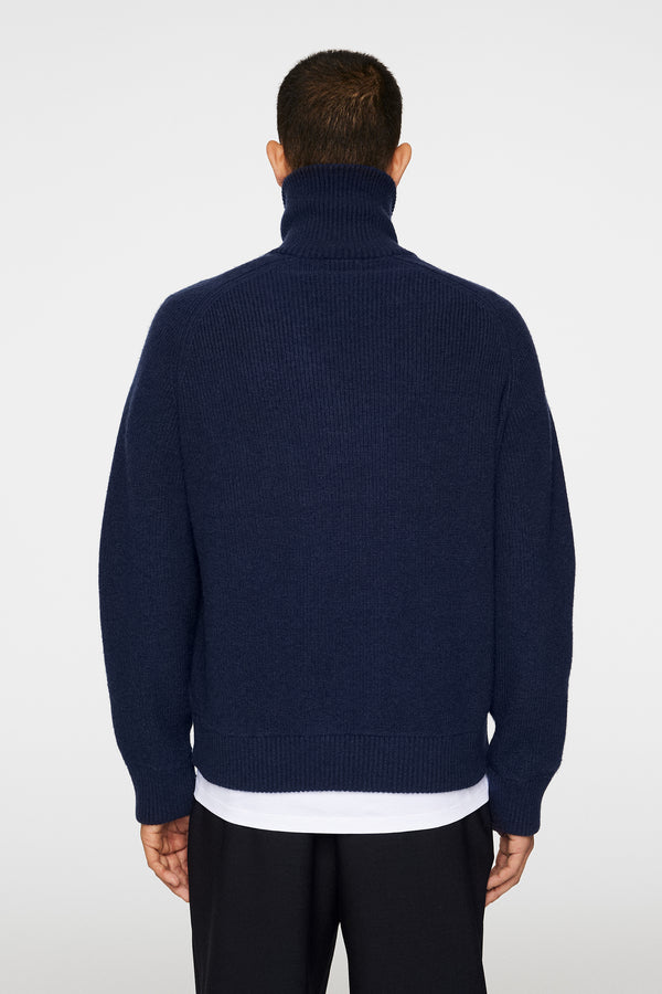 J.lindeberg Wilmer Quarter Zip Knit JL Navy